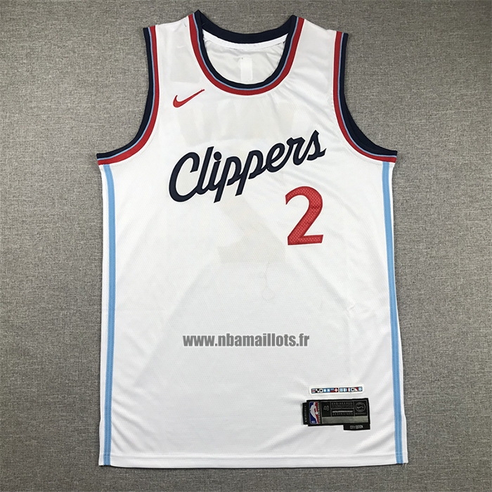 Maillot Los Angeles Clippers Kawhi Leonard NO 2 Association 2024-25 Blanc
